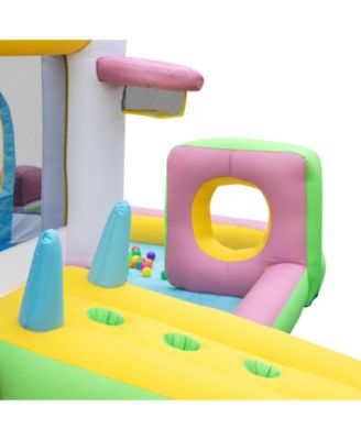 Inflatable Bounce House Bouncy Castle with Slide and Obstacle and Ball Pit without Blower