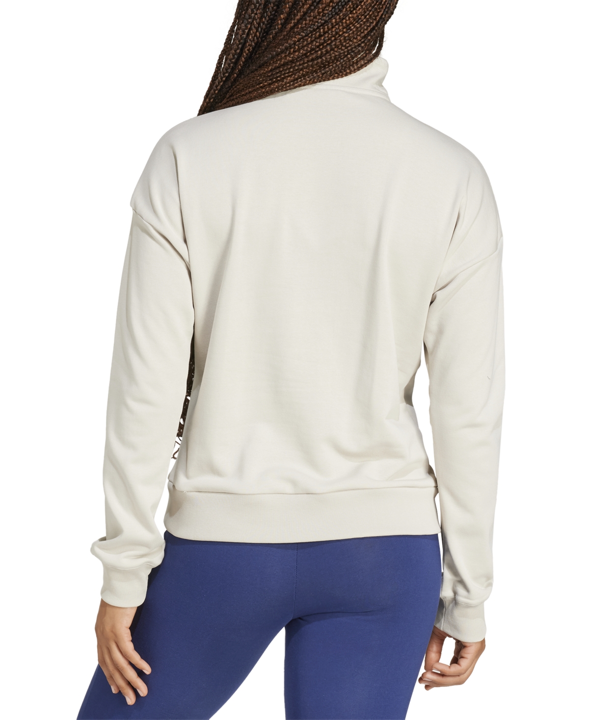 Adidas Originals Women's Essentials Small Logo French Terry Quarter Zip Top In Alumina