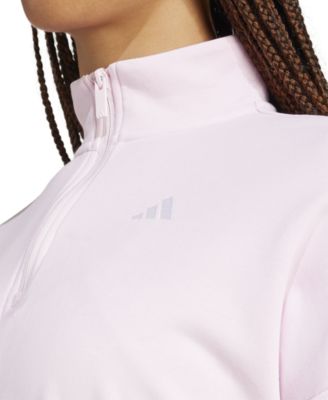 売れ筋商品|||アディダス カットソー トップス レディース Women's Essentials Small Logo French Terry Quarter Zip Top Clear Pink adidas Women's Essentials Small Logo French Terry Quarter