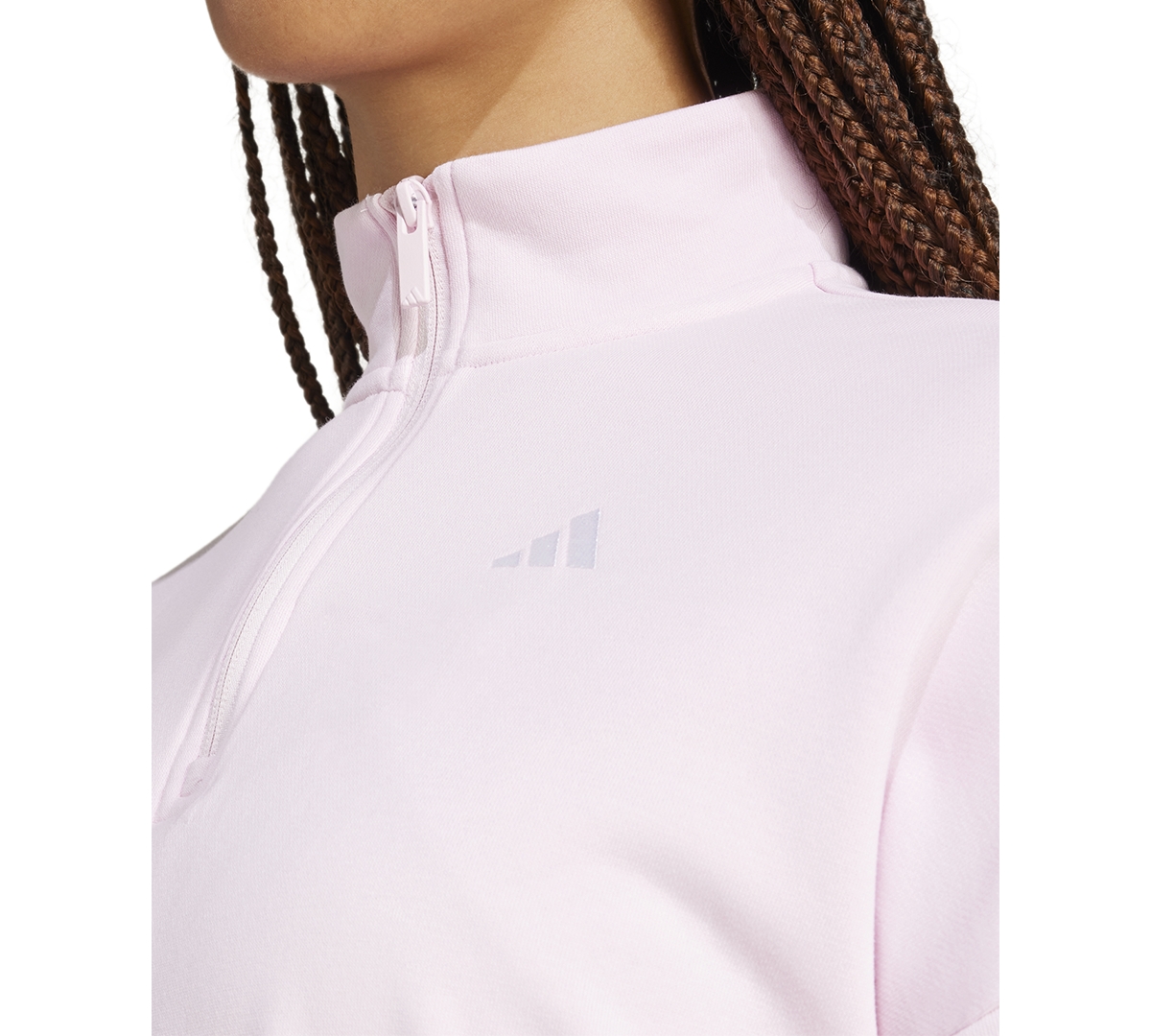 ADIDAS ORIGINALS WOMEN'S ESSENTIALS SMALL LOGO FRENCH TERRY QUARTER ZIP TOP