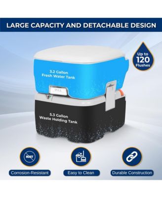 20-Liter Outdoor Portable Toilet with Detachable Waste Tank