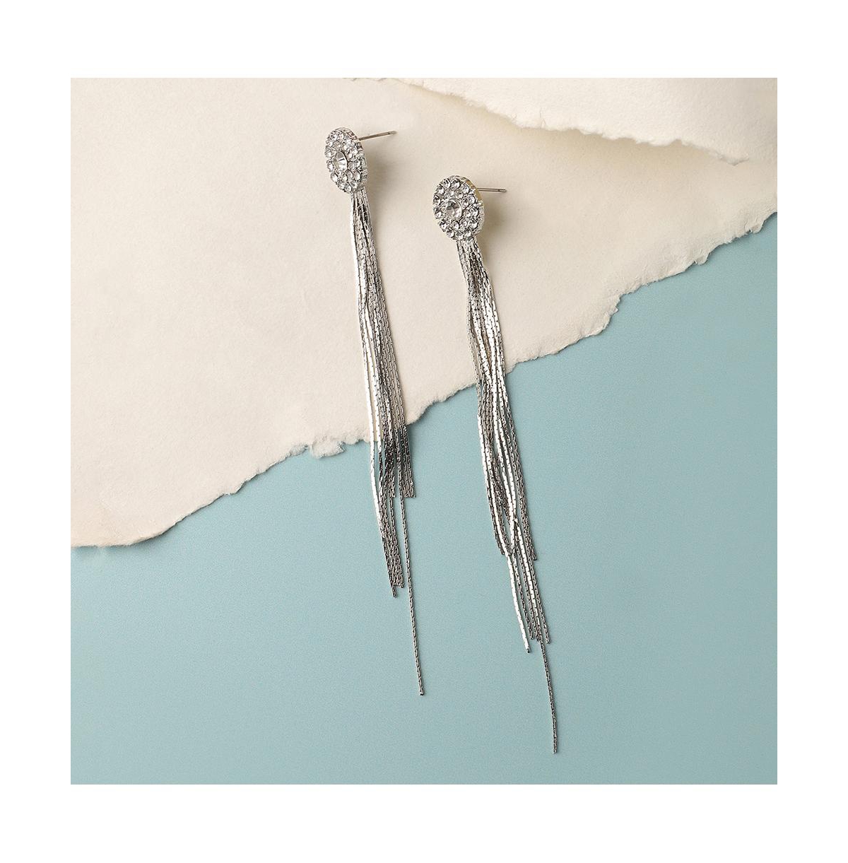 Sohi Women's Dangling Drop Earrings In Silver