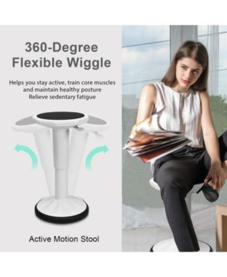 Adjustable Active Learning Stool Sitting Home Office Wobble Chair with Cushion Seat
