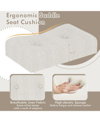 4-Piece Bar Table Set with Power Outlet and Upholstered Saddle Seat Stools