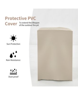 40000BTU Outdoor Propane Burning Fire Bowl Column Realistic Look Firepit Heater