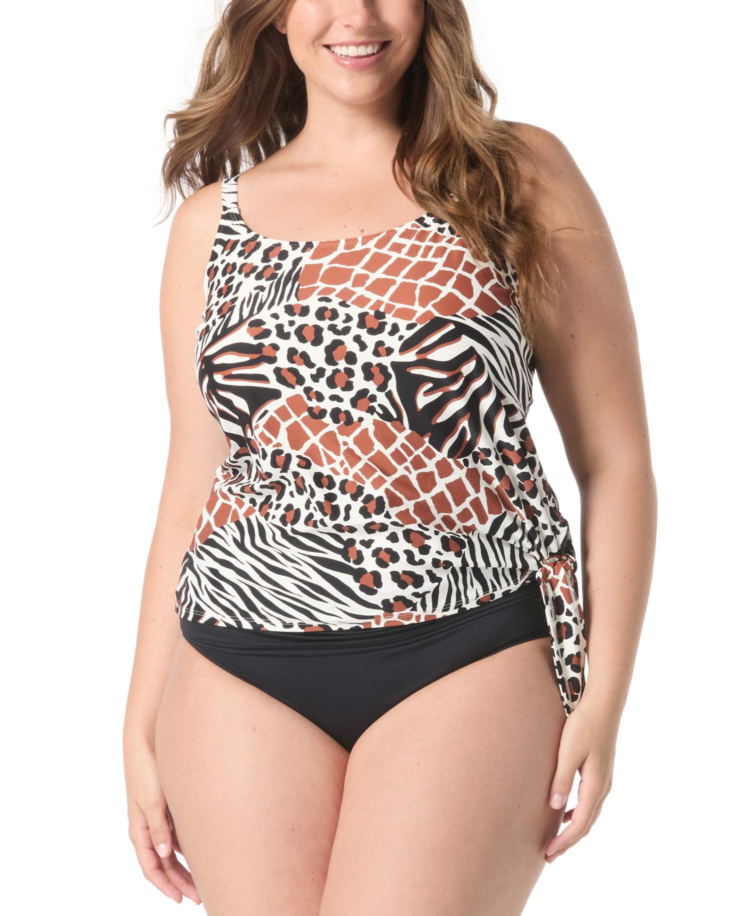 Illusion-Overlay Swim Skirt