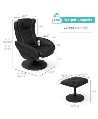 Faux Leather Electric Massage Recliner Chair w/ Stool Ottoman, Remote Control, 5 Modes