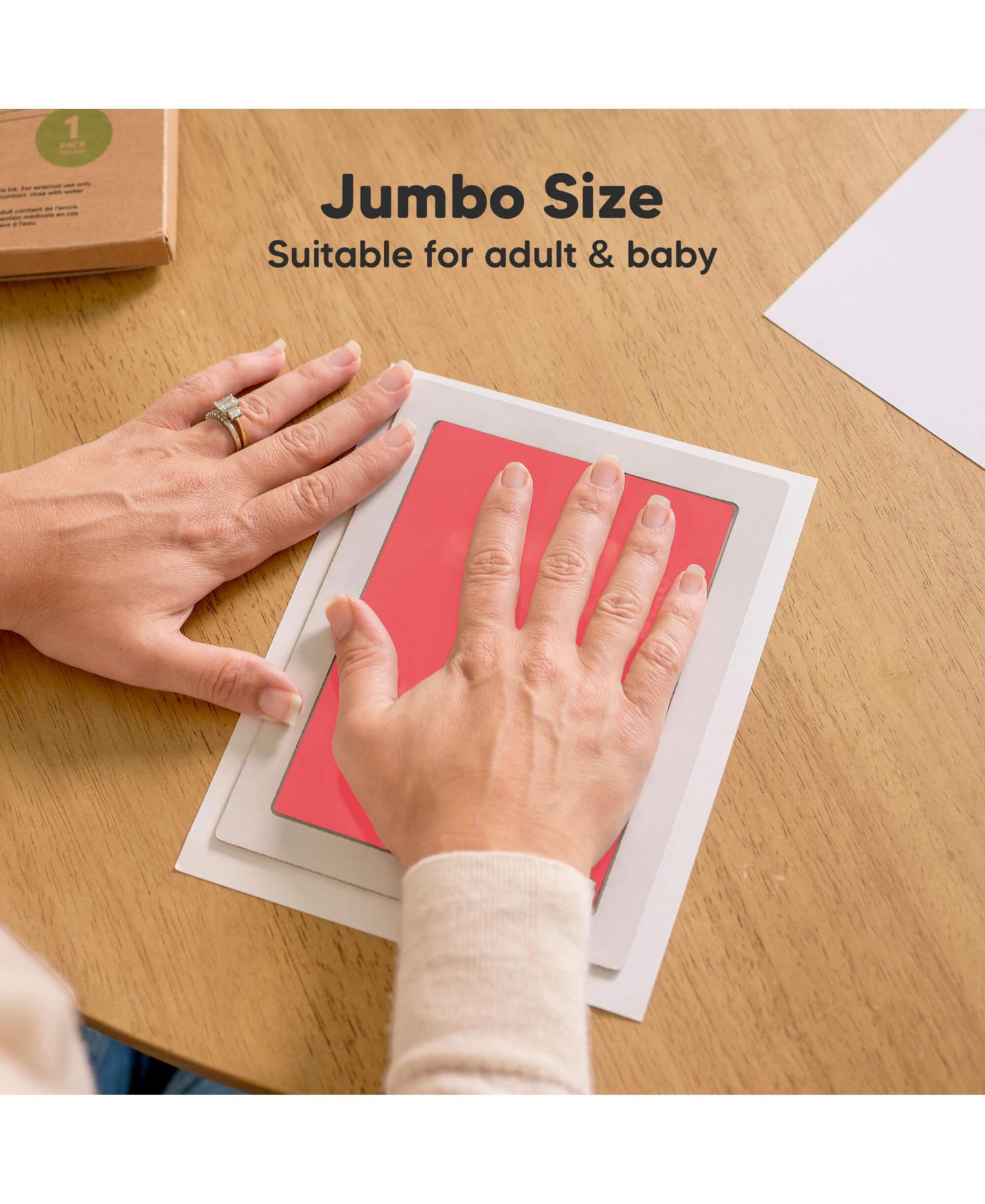 1pk Inkless Ink Pad for Baby Hand and Footprint Kit, Clean Touch Dog Paw, Dog Nose Print Kit, Baby & Pet Safe, Jumbo