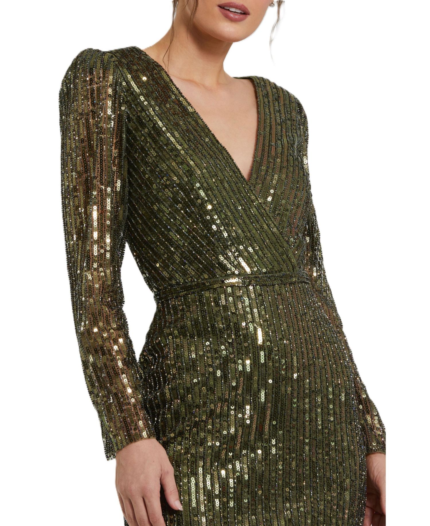 Women's Long Sleeve Sequined Mini Dress
