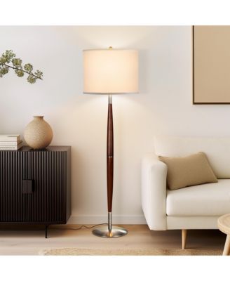 Lucas 61" LED Standing Floor Lamp with Drum Shade