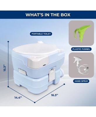 15-Liter Outdoor Portable Toilet with Extra Large Seat, Moonwhite