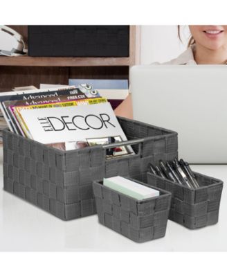 7-Piece Double Woven Basket Bin Set