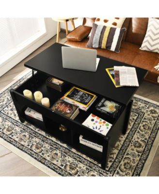 Lift Top Table with Hidden Storage Compartment