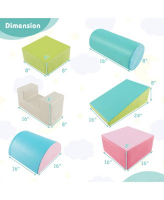 6 Pieces Foam Climbing Blocks Indoor Climb and Crawl Activity Playset with Rectangles
