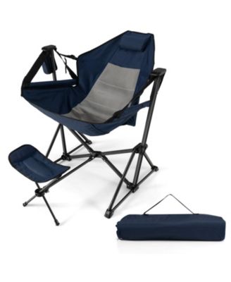 Hammock Camping Chair with Retractable Footrest and Carrying Bag