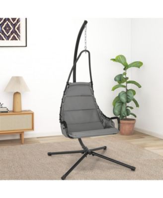 Hanging Chair with Stand and Extra Large Padded Seat