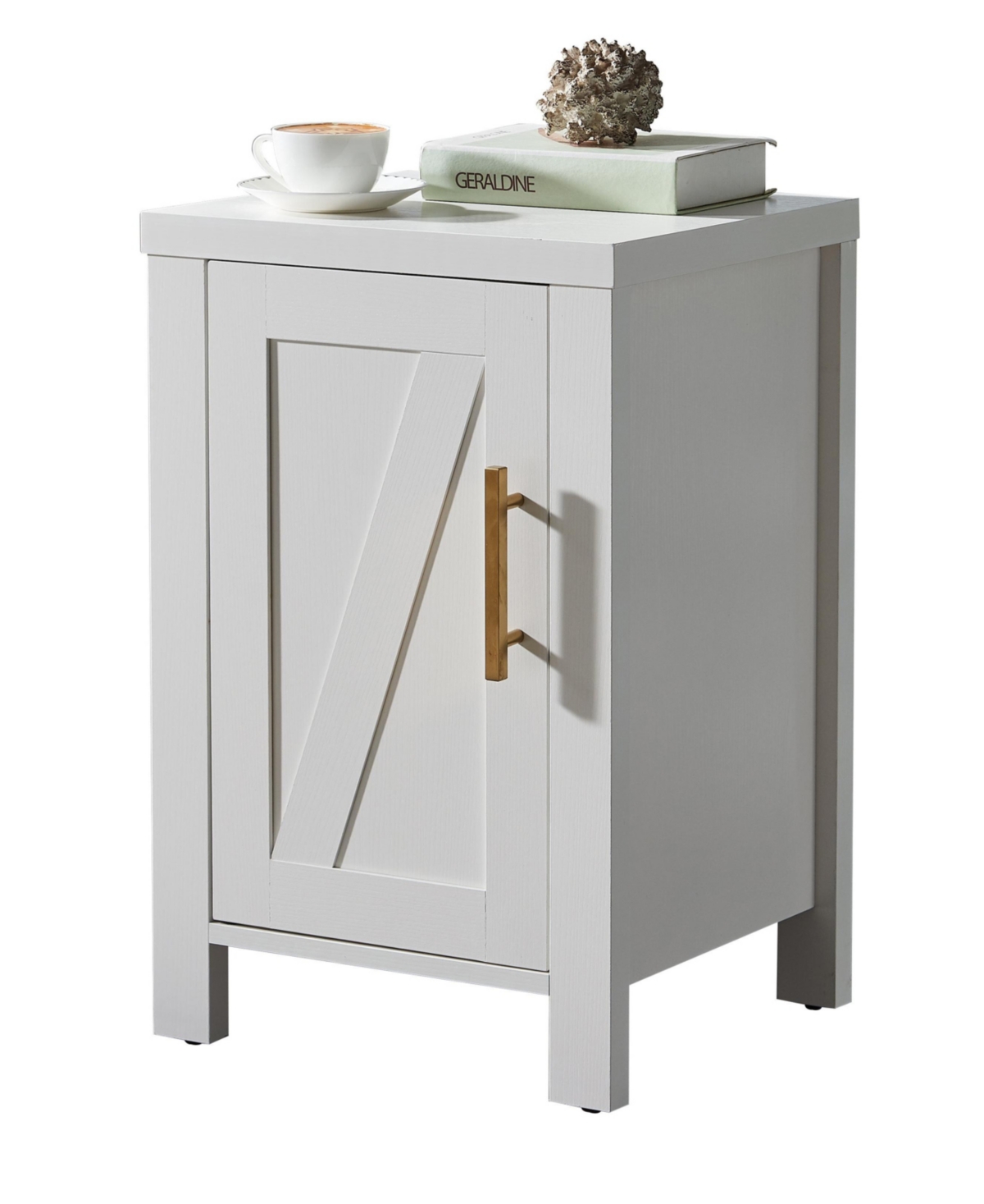 Kings Brand Furniture Sendero Side End Table Nightstand with Storage Cabinet - Modern & Stylish Bedside Table with Storage Shelf Perfect for Bedroom
