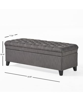Button-Tufted Storage Ottoman with Soft-Close Lid, Storage for Bedroom, Living Room, Entryway