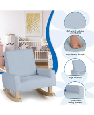 Kids Rocking Chair with Solid Wood Legs