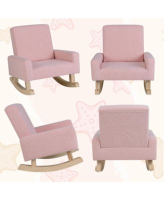 Kids Rocking Chair with Solid Wood Legs
