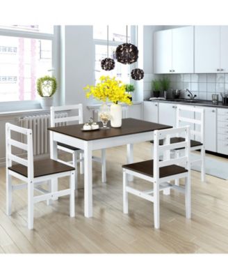 5 Pieces Solid Wood Compact Kitchen Dining Set