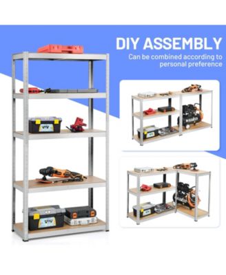 72 Inch Storage Shelf Steel Metal 5 Levels Adjustable Shelves