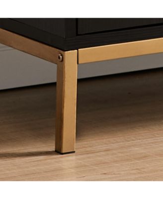 - Grant Accent Cabinet Side End Table, Bedside Nightstand for Bedroom Living Room, Black/Gold