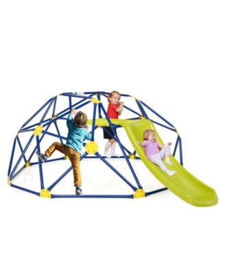Kids Climbing Dome with Slide and Fabric Cushion for Garden Yard