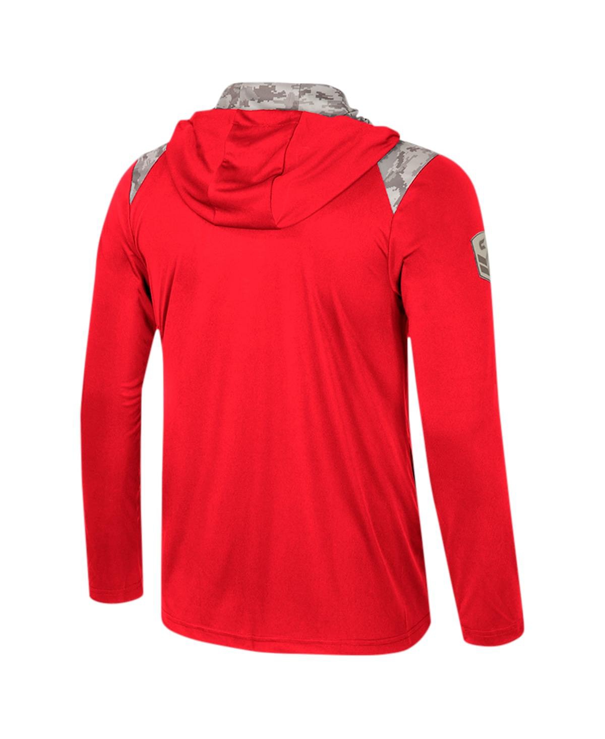 Colosseum Men'sLouisville Cardinals Oht Military Appreciation Quarter-Zip Hoodie Jacket - Red