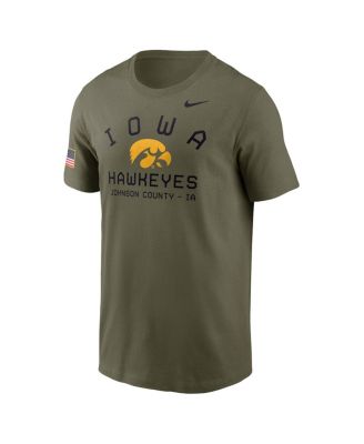 Men's Olive Iowa Hawkeyes 2024 Military Appreciation Performance T-Shirt