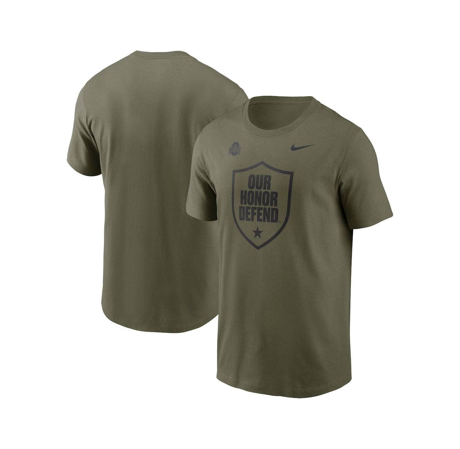Men's Olive Ohio State Buckeyes 2024 Military Appreciation Tonal Logo Performance T-Shirt