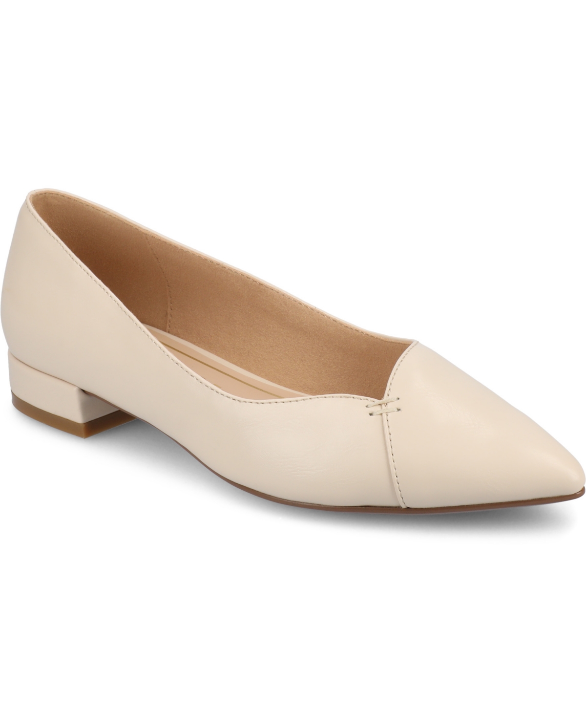 Shop Journee Collection Women's Carmin Pointed Toe Flats In Bone