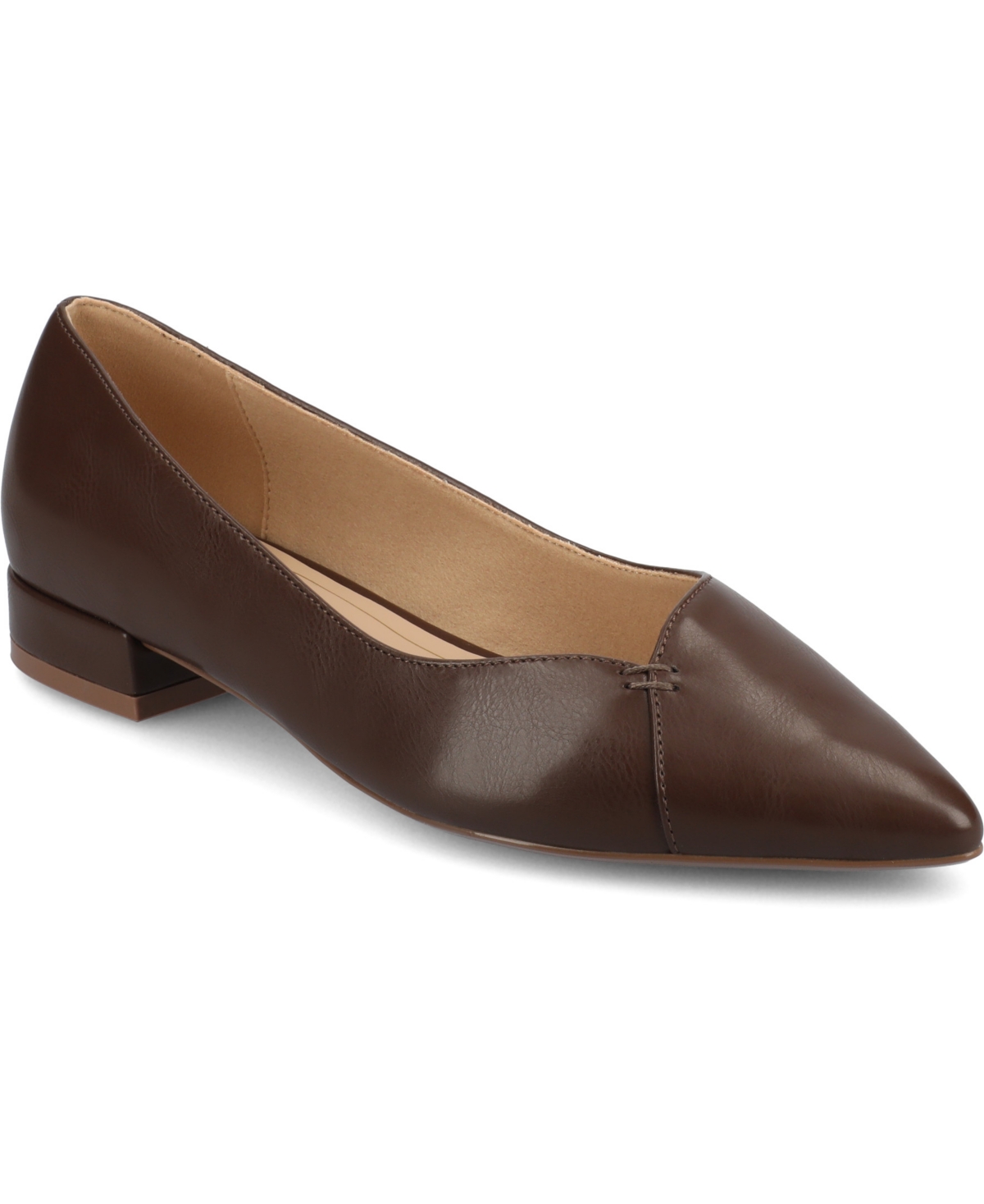 Shop Journee Collection Women's Carmin Pointed Toe Flats In Chocolate