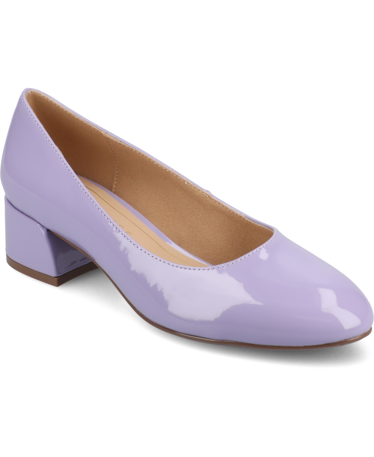 Journee Collection Saarii Block Heel Pump In Lilac Patent