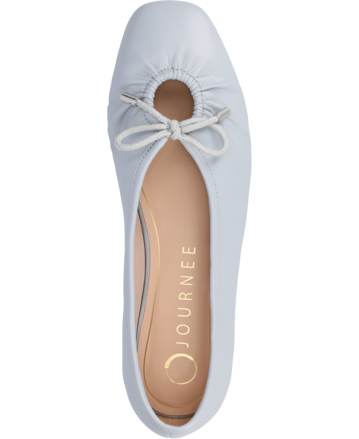 Journee Collection Callee Keyhole Square Toe Flat In Light Blue