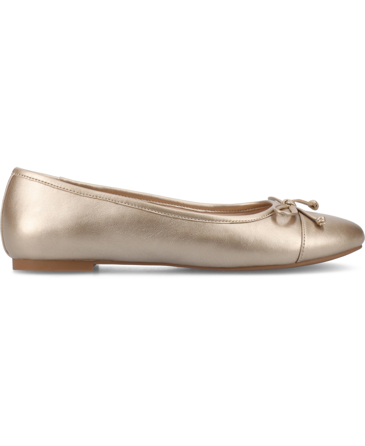 Shop Journee Collection Women's Kaiah Cap Toe Ballet Flats In Champagne