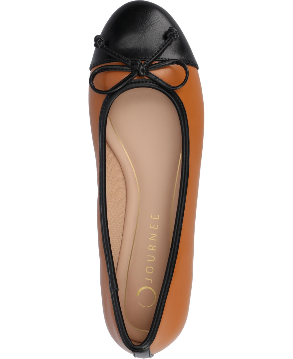 Shop Journee Collection Women's Kaiah Cap Toe Ballet Flats In Cognac