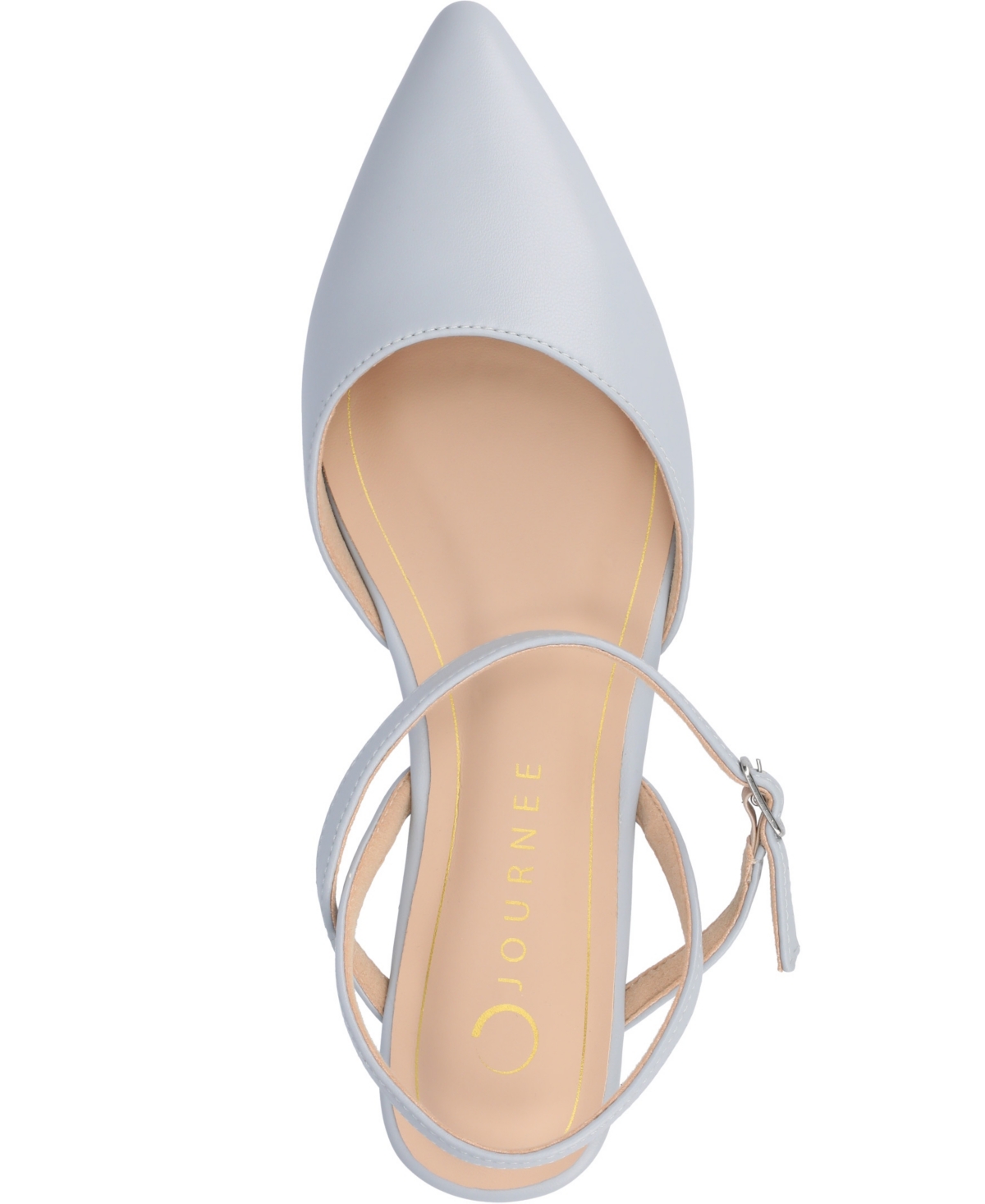 Journee Collection Women's Martine Strappy Pointed Toe Flats In Blue
