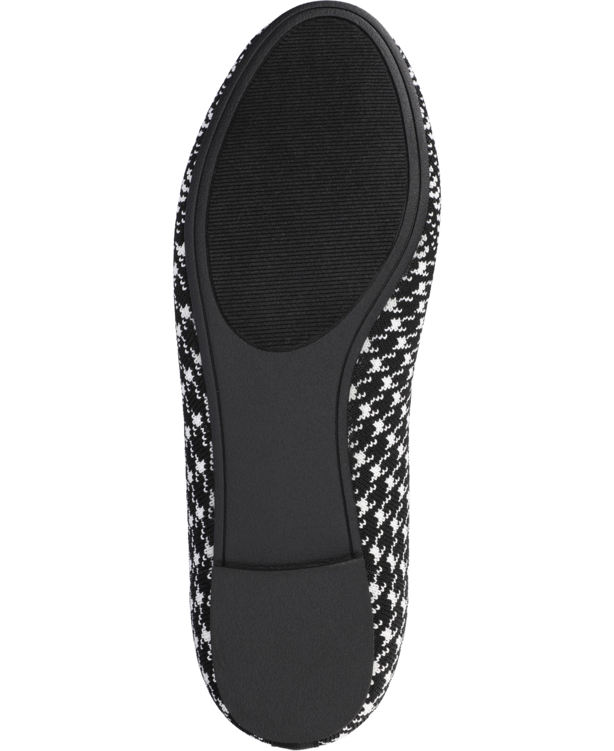 Journee Collection Women's Maryann Knit Round Toe Ballet Flats In Black,white