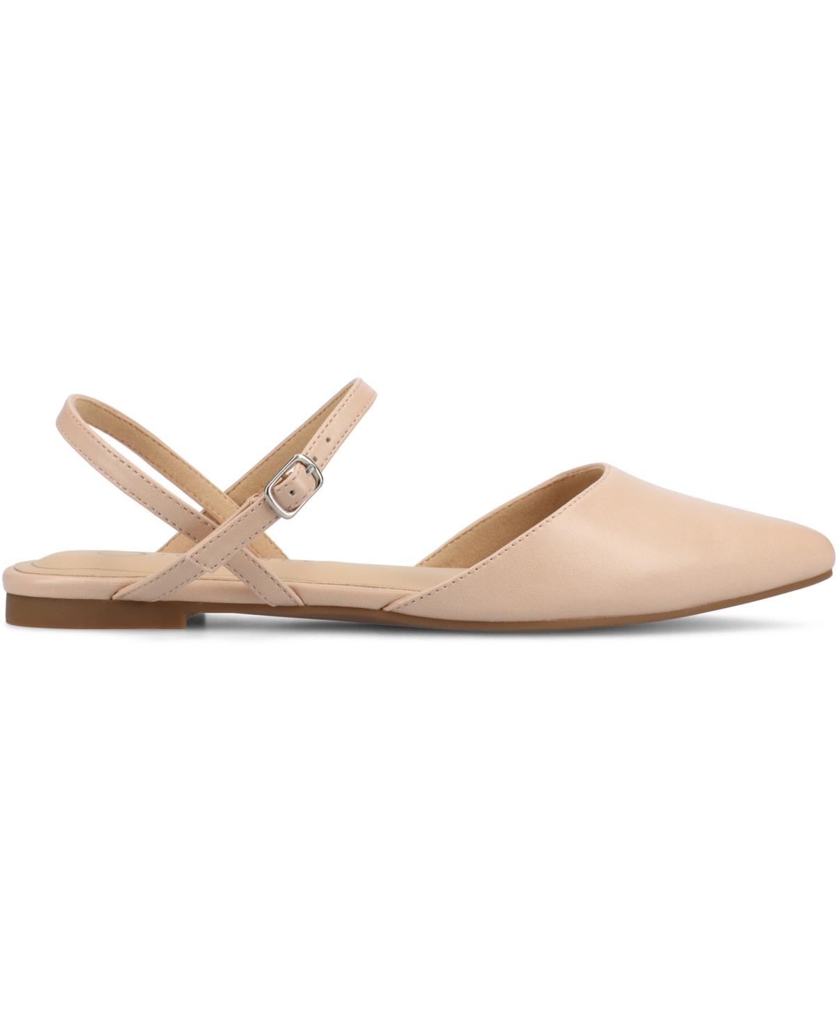 Shop Journee Collection Women's Martine Strappy Pointed Toe Flats In Blush