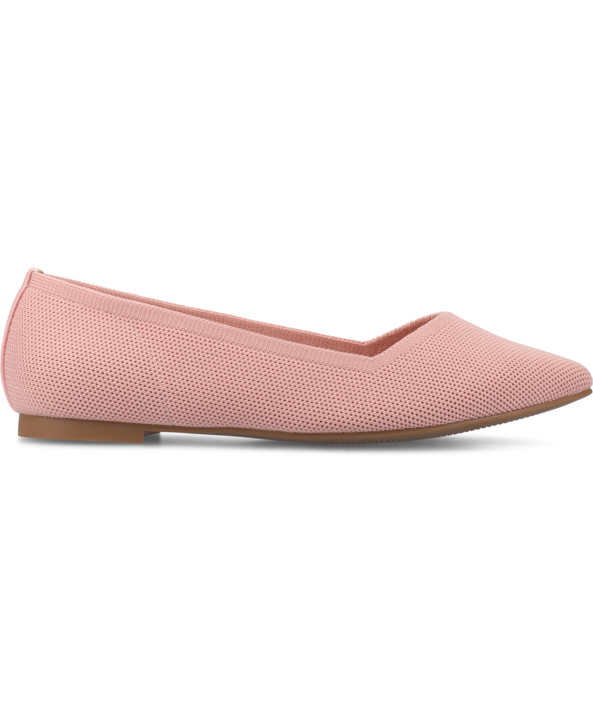 Journee Collection Women's Minnah Knit Pointed Toe Dress Flats In Pink