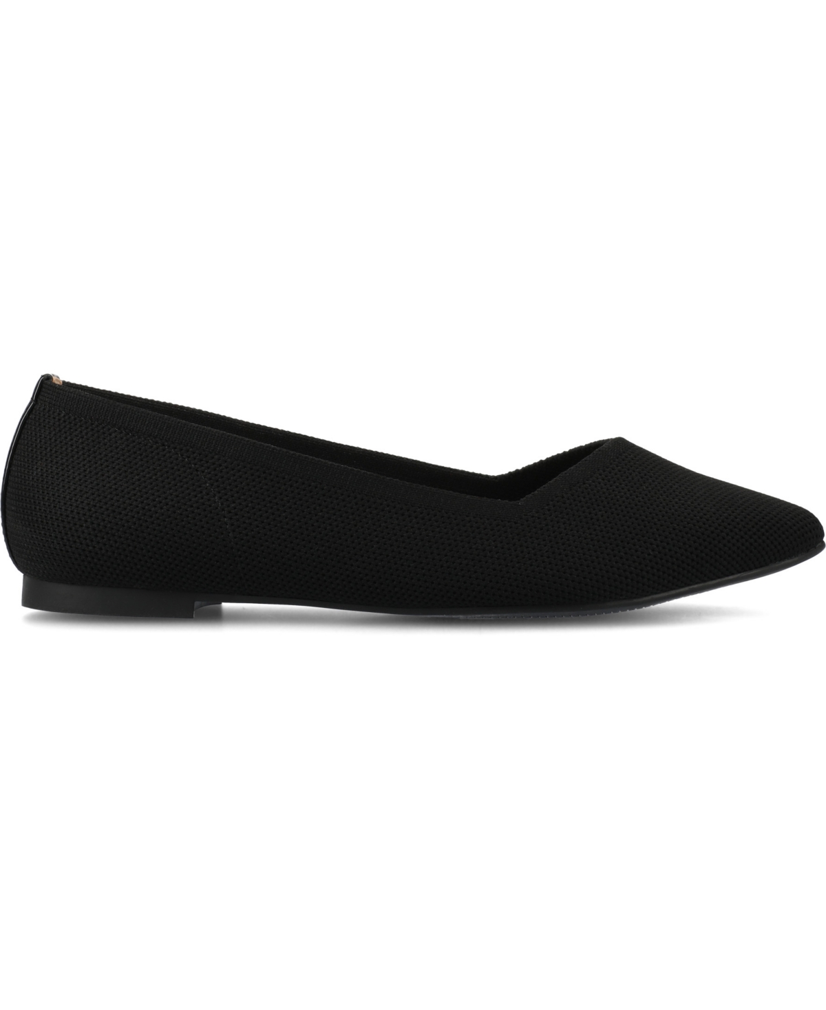 Journee Collection Minnah Knit Almond Toe Flat In Black