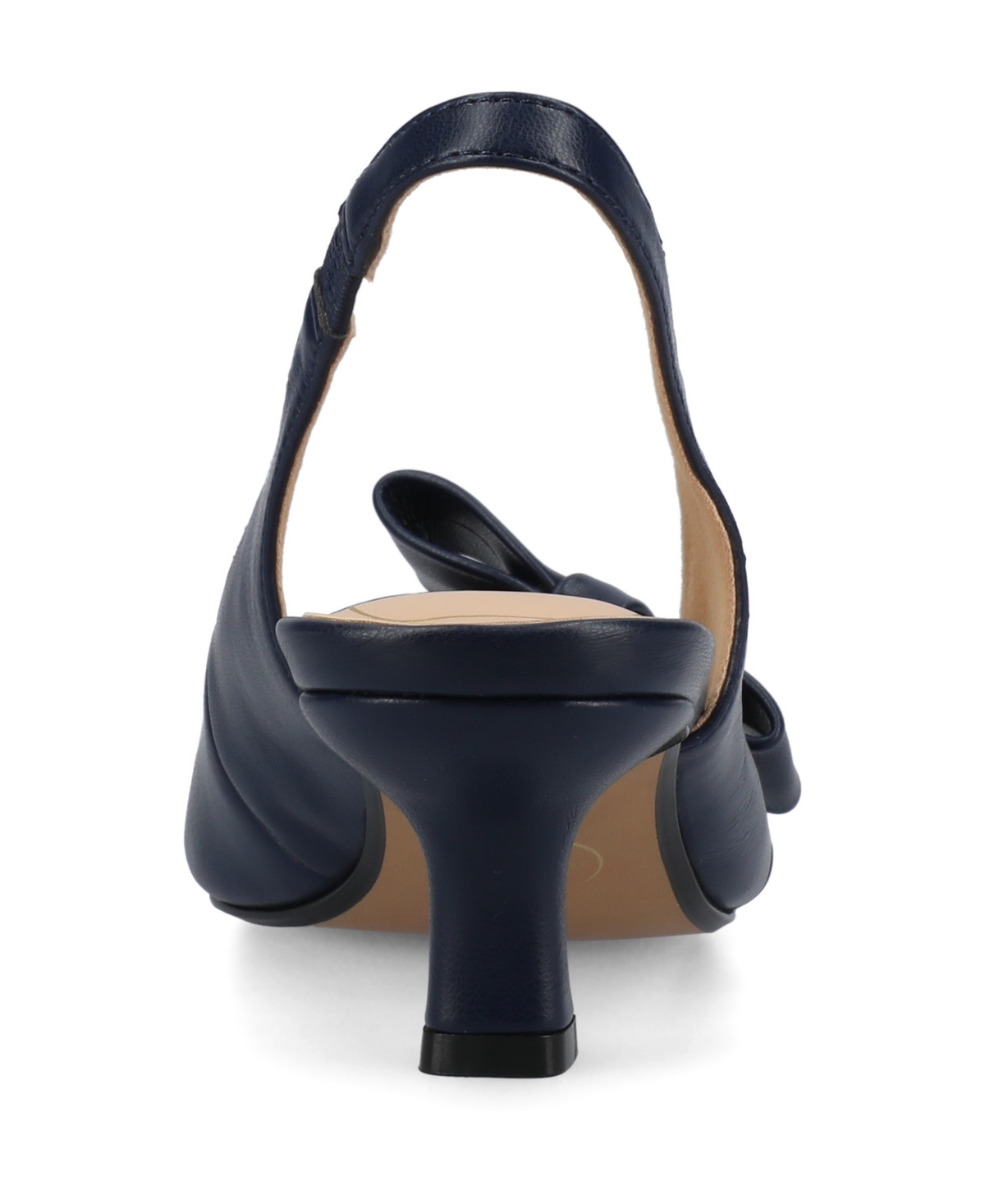 Journee Collection Women's Paloma Bow Kitten Heel Slingback Pumps In Navy