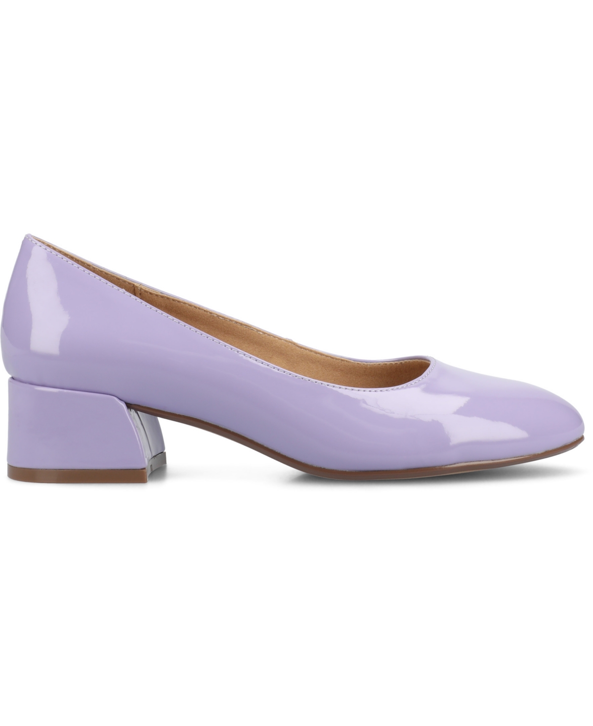 Journee Collection Saarii Block Heel Pump In Lilac Patent