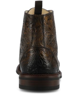 Men's Rome Embossed Leather Cap Toe Lace-up Boot