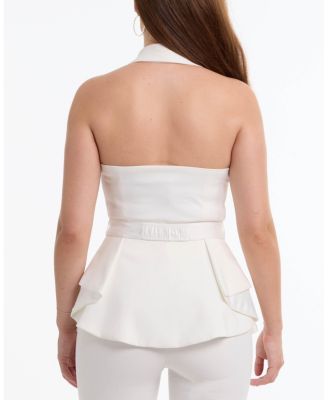 Women's Tailored Peplum Halter Vest