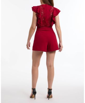 Women's Flowy Cascade Lace Romper