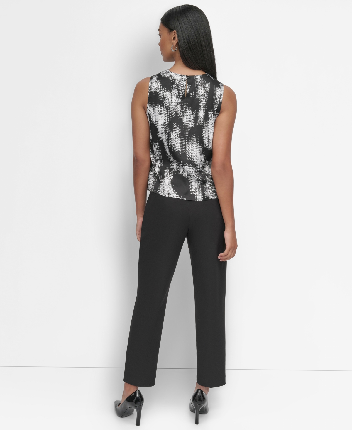 Dkny Petite Printed Cowlneck Top