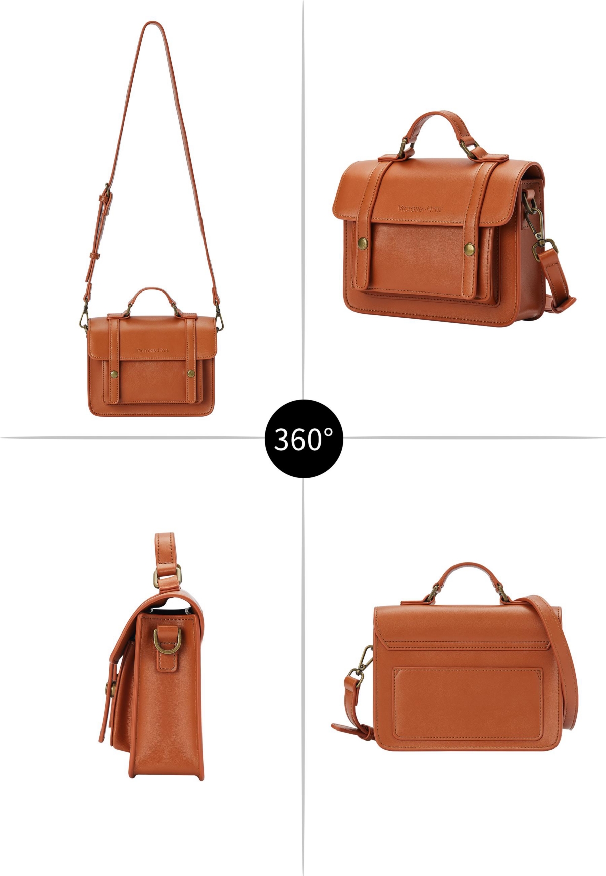 Victoria Hyde London Cambridge Satchel Bag Series Single-Shoulder/Crossbody/Handheld Leather Bag