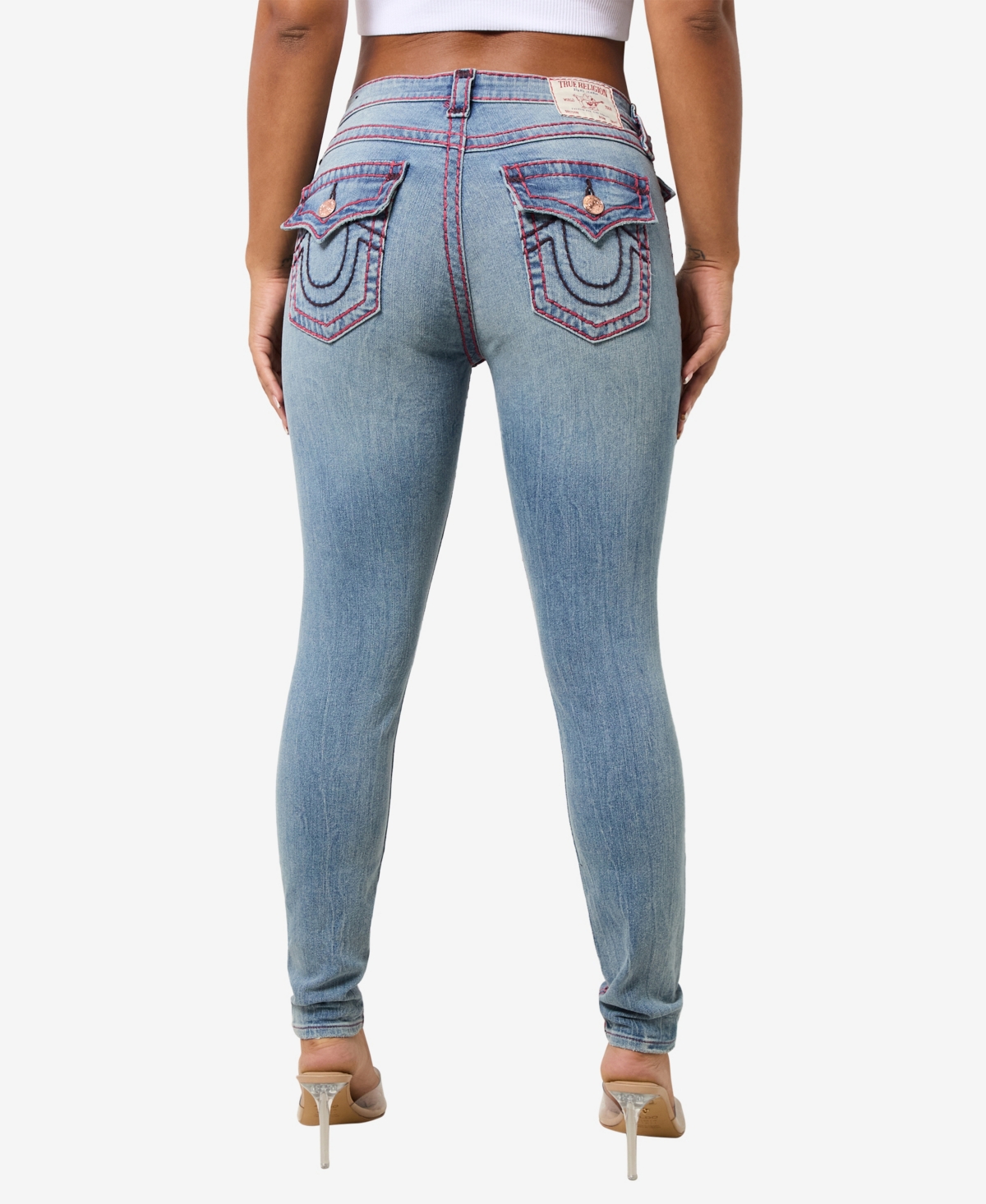 TRUE RELIGION WOMEN'S JENNIE SKINNY MID RISE JEANS 